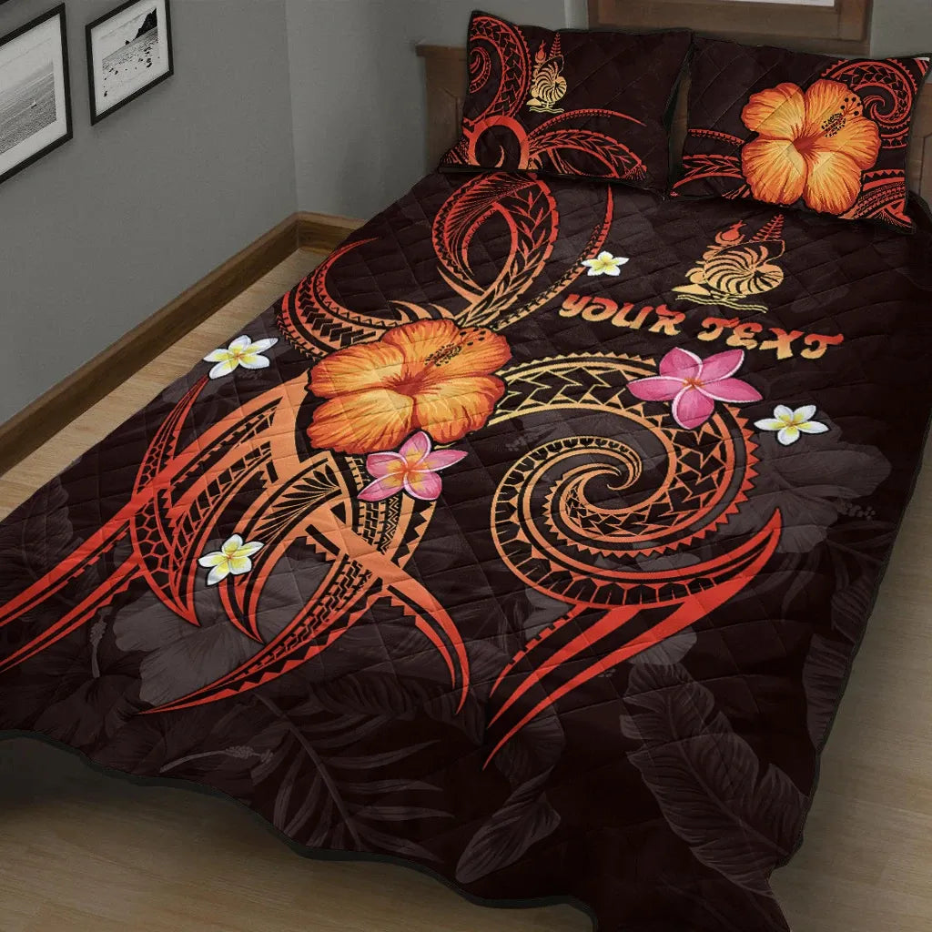 New Caledonia Polynesian Personalised Quilt Bed Set - Legend of New Caledonia (Red)