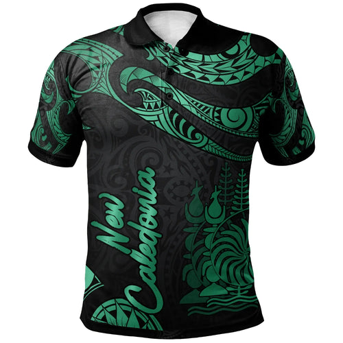 New Caledonia Polynesian Polo Shirt - Poly Tattoo Green Version