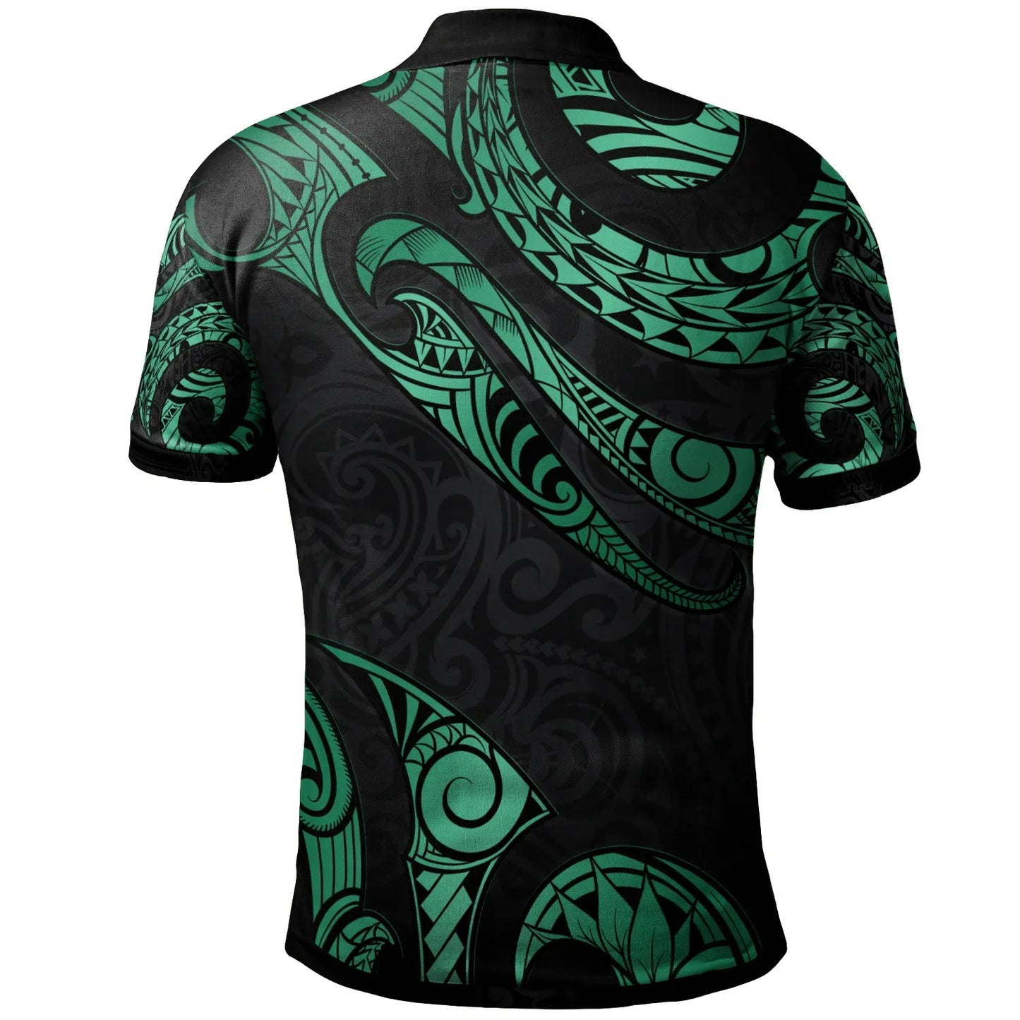New Caledonia Polynesian Polo Shirt - Poly Tattoo Green Version