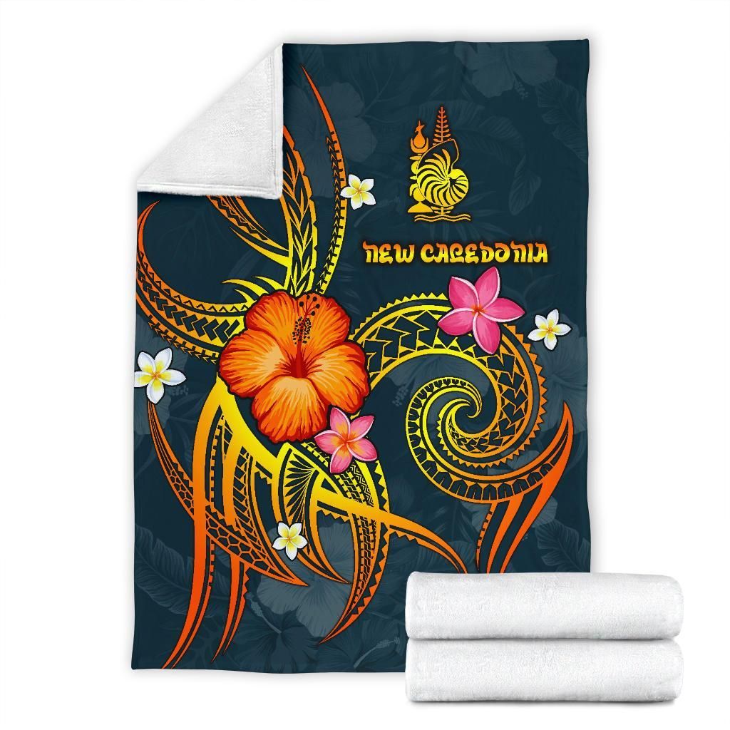 New Caledonia Polynesian Premium Blanket - Legend of New Caledonia (Blue)