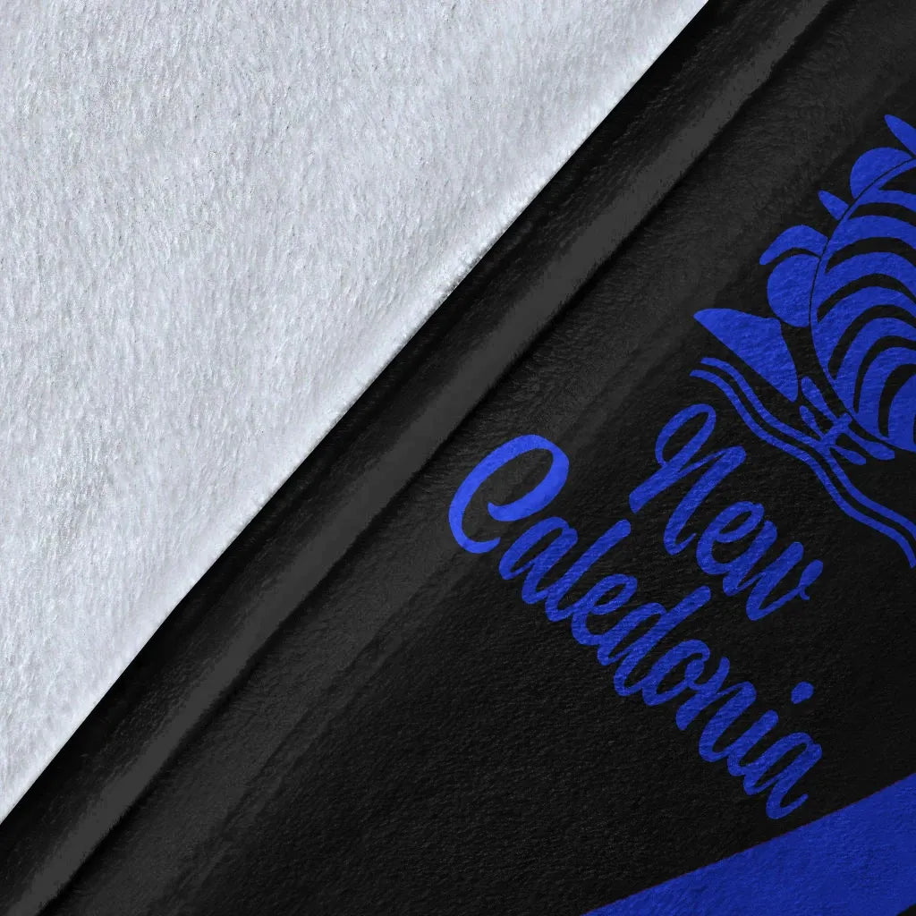 New Caledonia Premium Blanket - Blue Polynesian Tentacle Tribal Pattern Crest