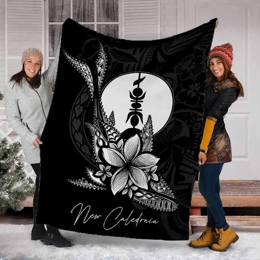 New Caledonia Premium Blanket - Fish With Plumeria Flowers Style