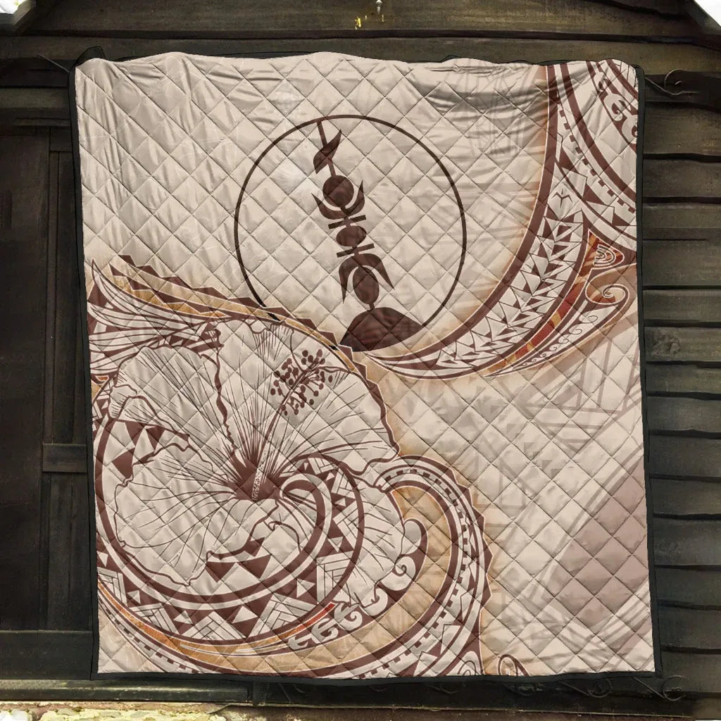New Caledonia Premium Quilt - Hibiscus Flowers Vintage Style