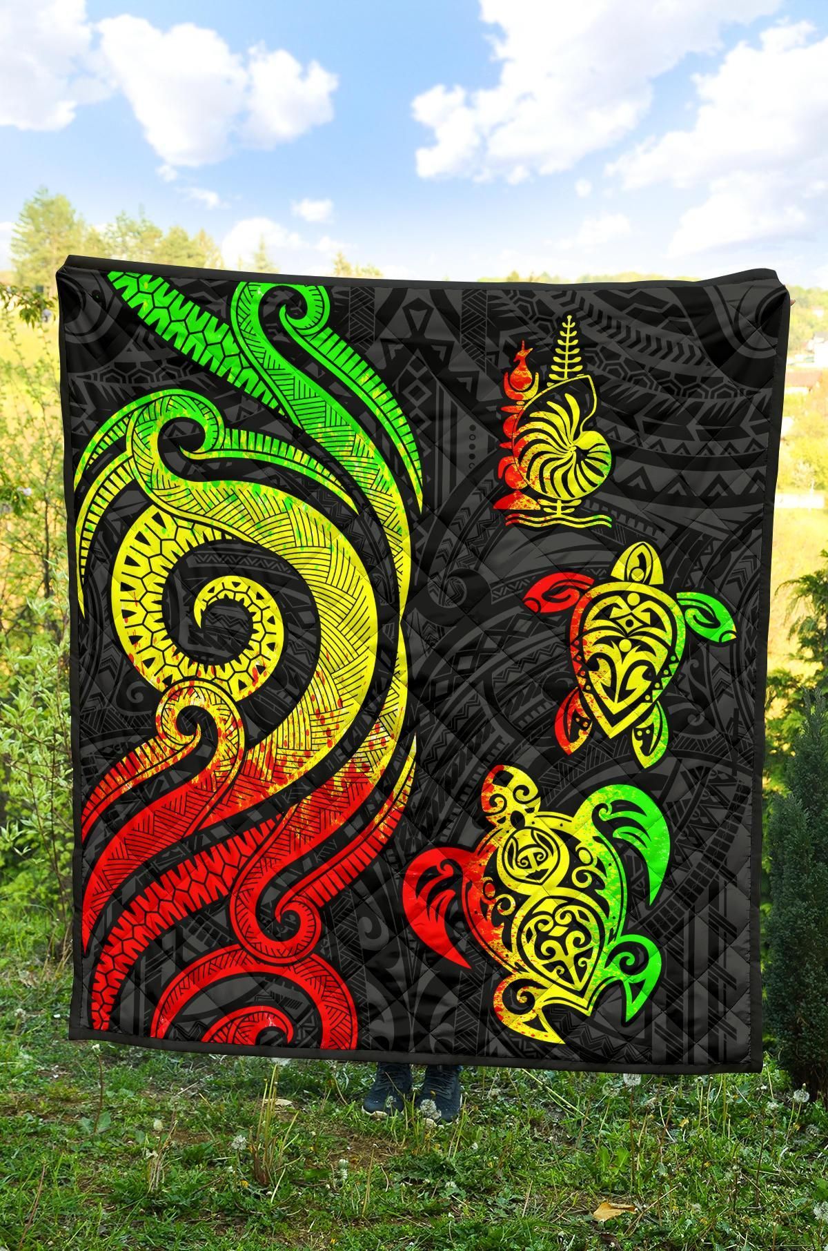 New Caledonia Premium Quilt - Reggae Tentacle Turtle