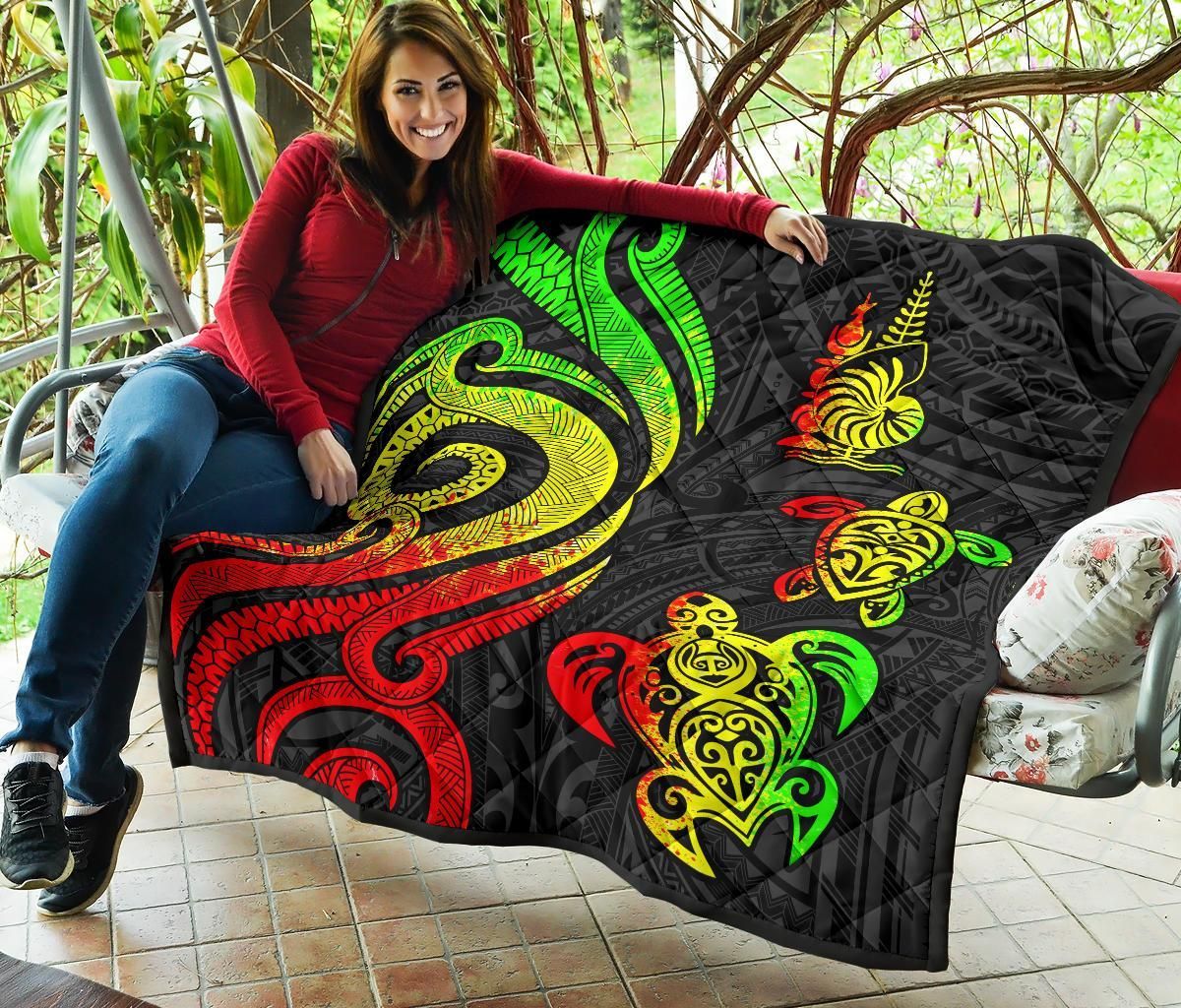New Caledonia Premium Quilt - Reggae Tentacle Turtle