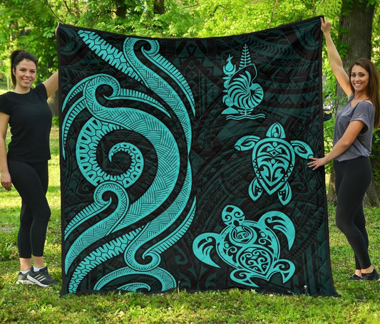 New Caledonia Premium Quilt - Turquoise Tentacle Turtle