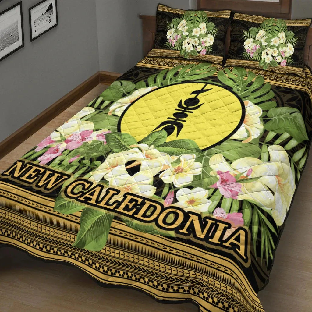 New Caledonia Quilt Bed Set - Polynesian Gold Patterns Collection