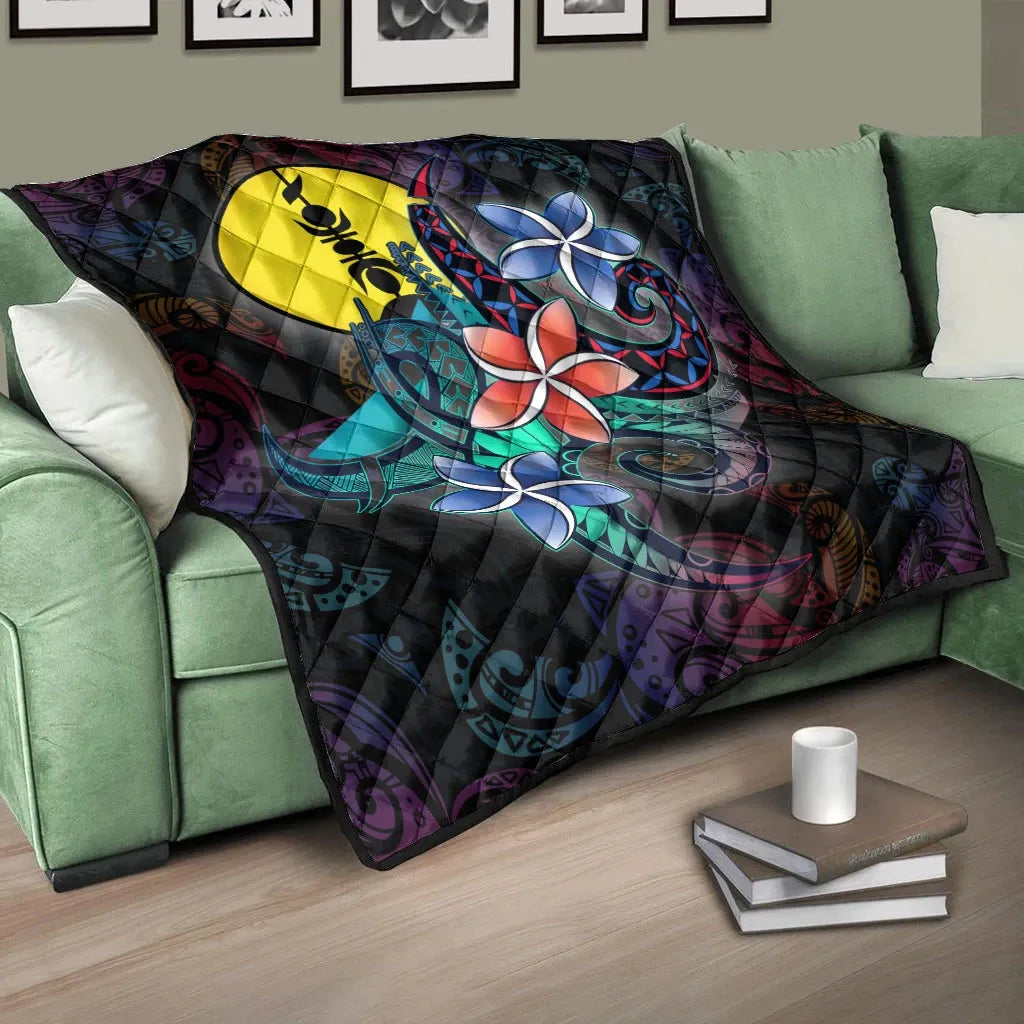 New Caledonia Quilt - Plumeria Flowers Style