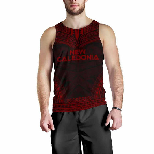 New Caledonia Men Tank Top - Polynesian Chief Red Version