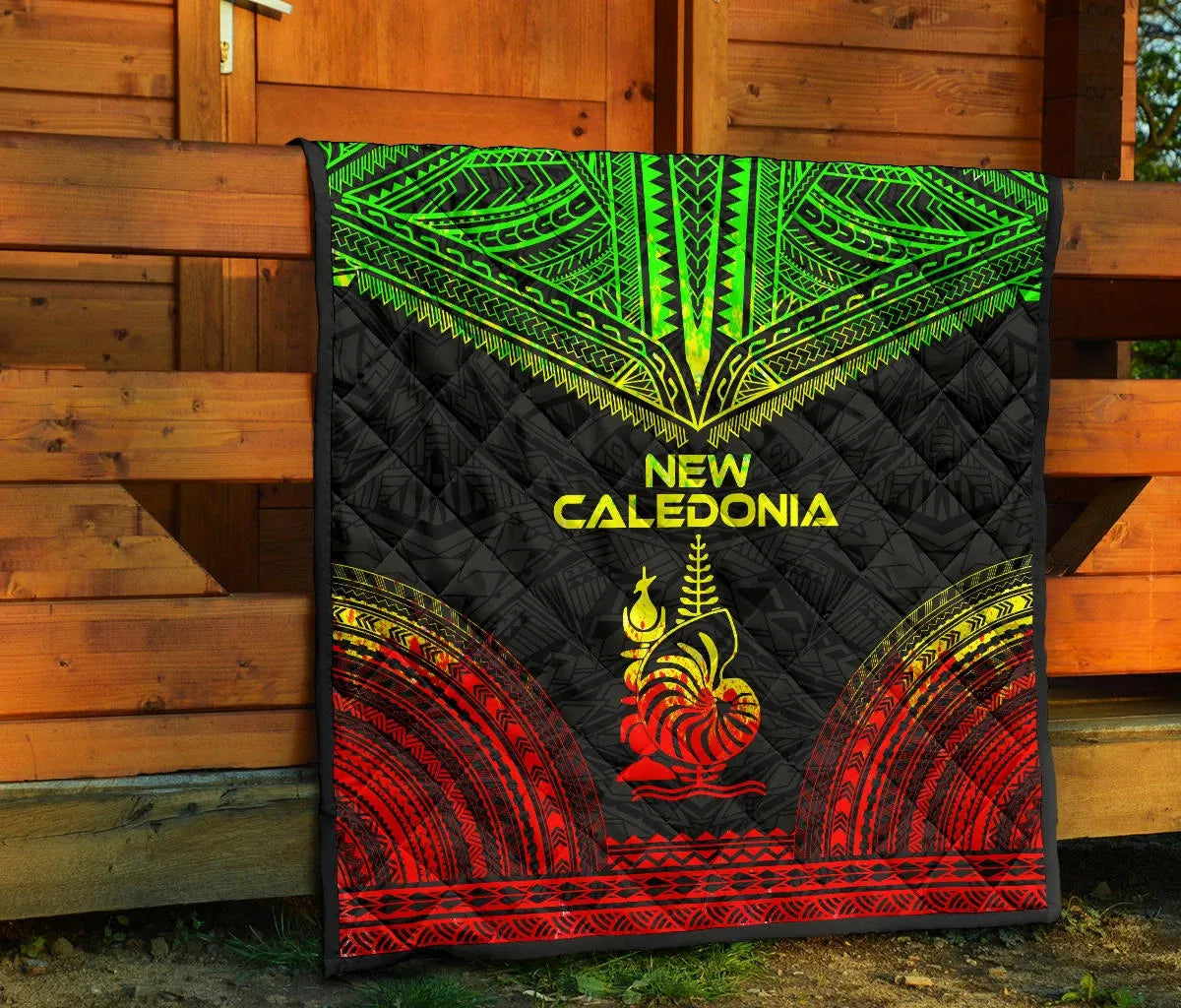 New Caledonia Premium Quilt - New Caledonia Coat Of Arms Polynesian Chief Reggae Version