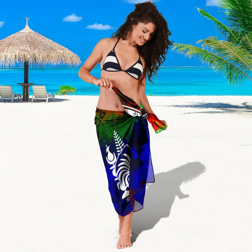 New Caledonia Sarong - Tropical Leaf Rainbow Color