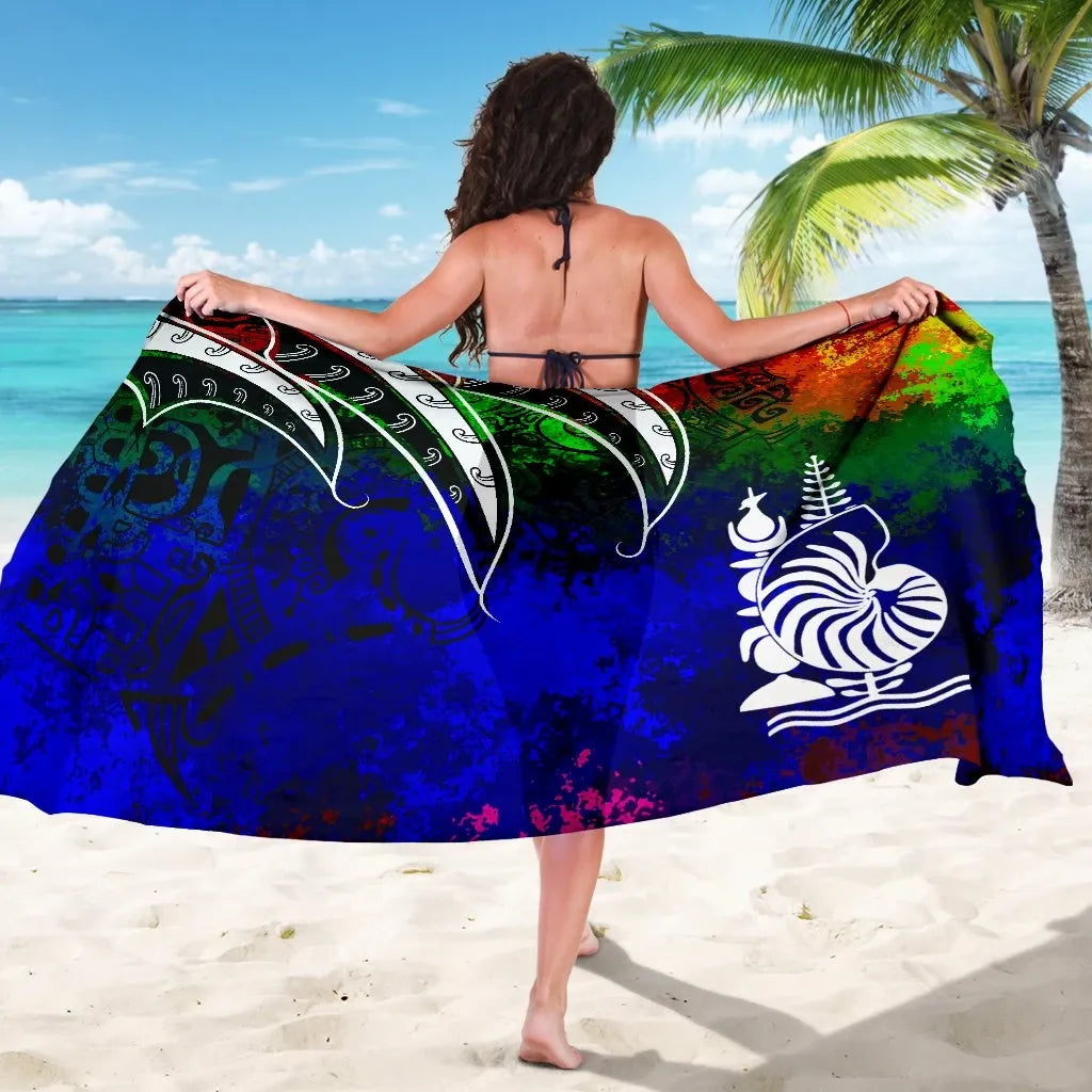 New Caledonia Sarong - Tropical Leaf Rainbow Color