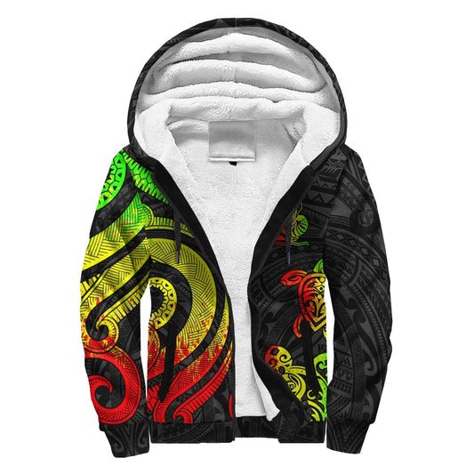 New Caledonia Sherpa Hoodie - Reggae Tentacle Turtle