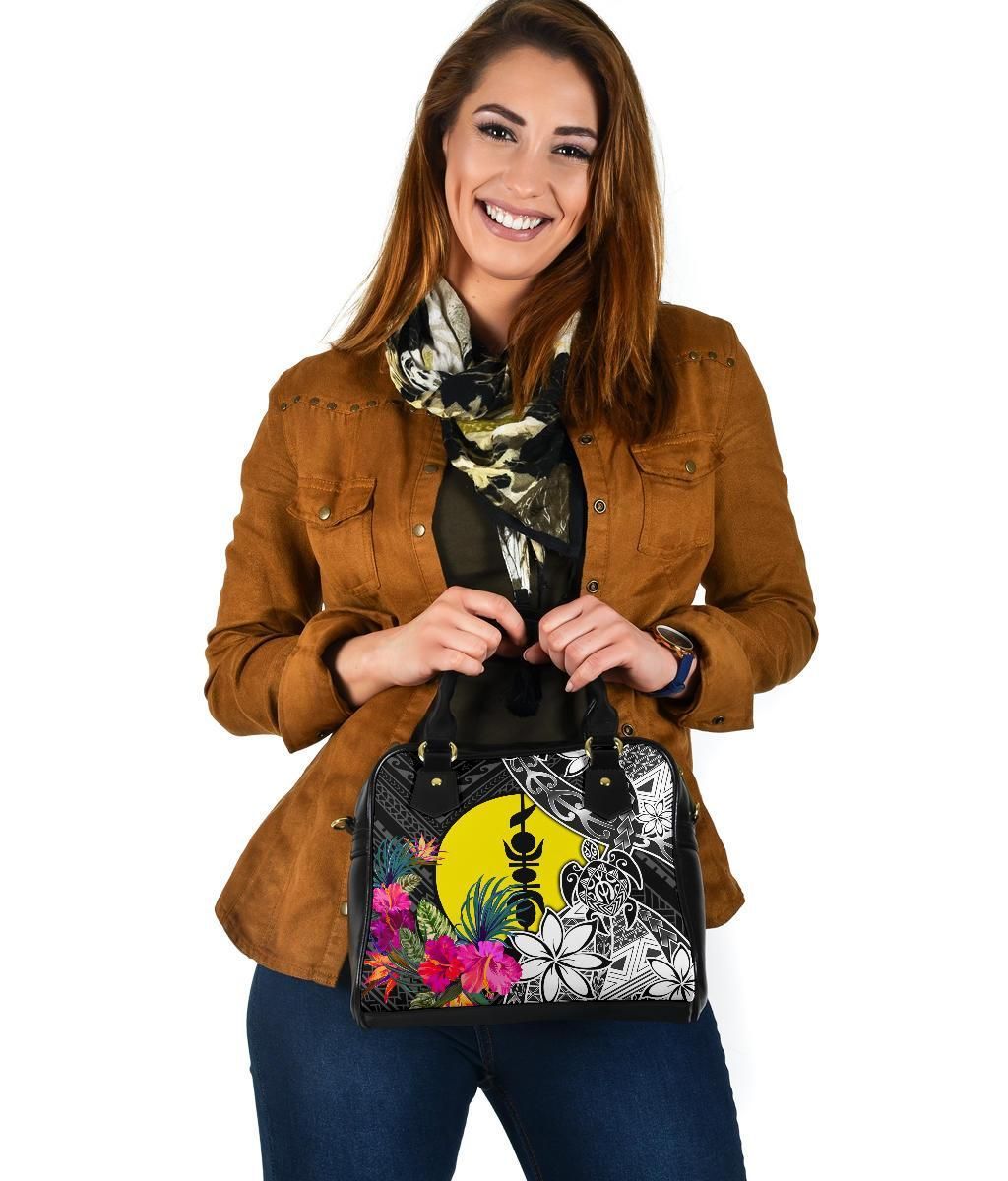New Caledonia Shoulder Handbag - Turtle Plumeria Banana Leaf Crest