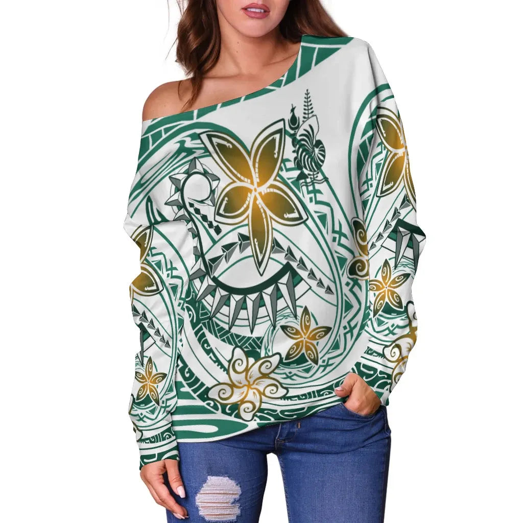 New Caledonia Women Off Shoulder Sweaters - Spring Style