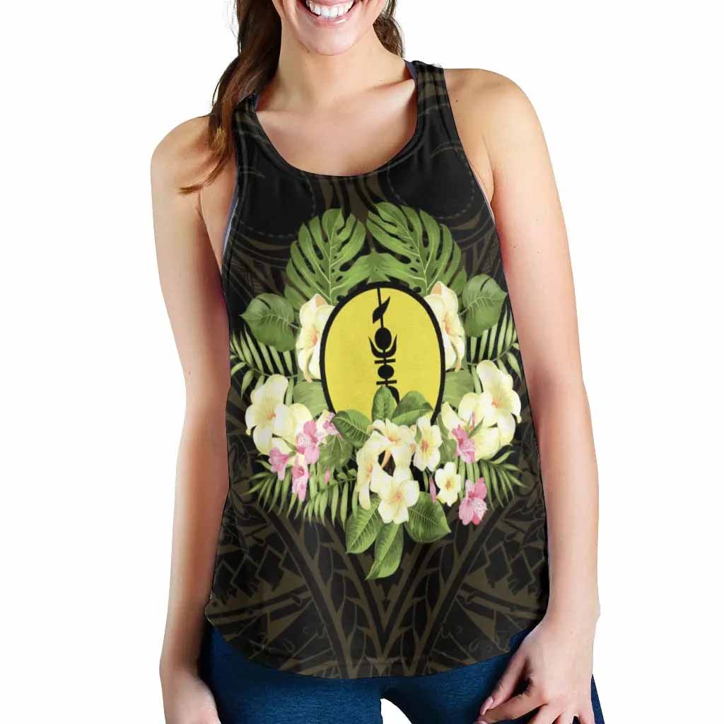 New Caledonia Women Racerback Tank - Polynesian Gold Patterns Collection