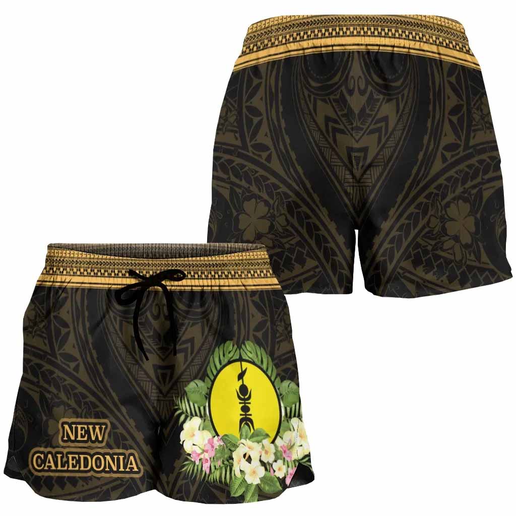 New Caledonia Women Shorts - Polynesian Gold Patterns Collection