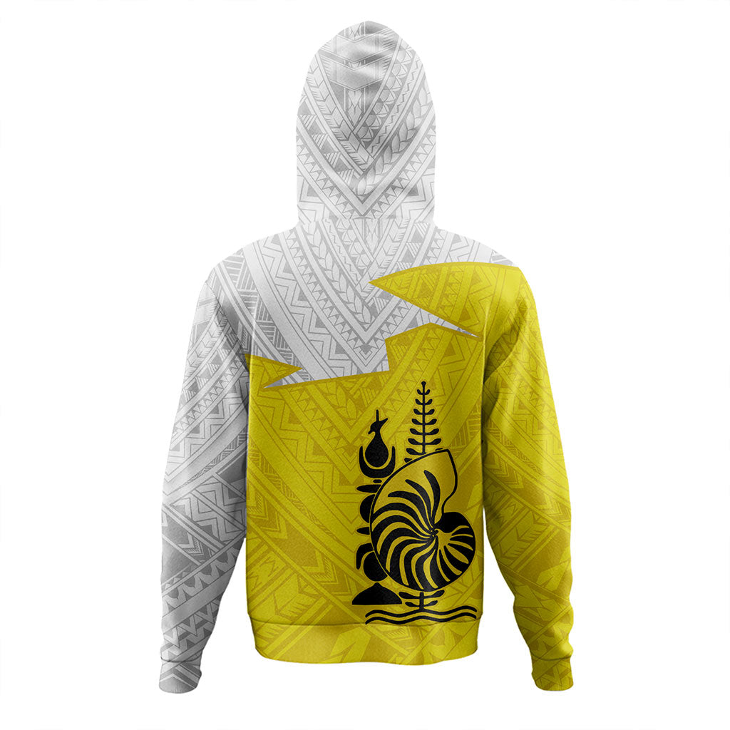 New Caledonia Hoodie Polynesian Tattoo Flag And Coat Of Arms