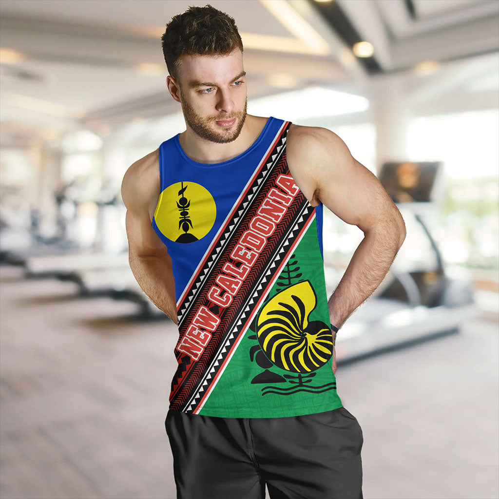 New Caledonia Tank Top Flag And Coat Of Arms