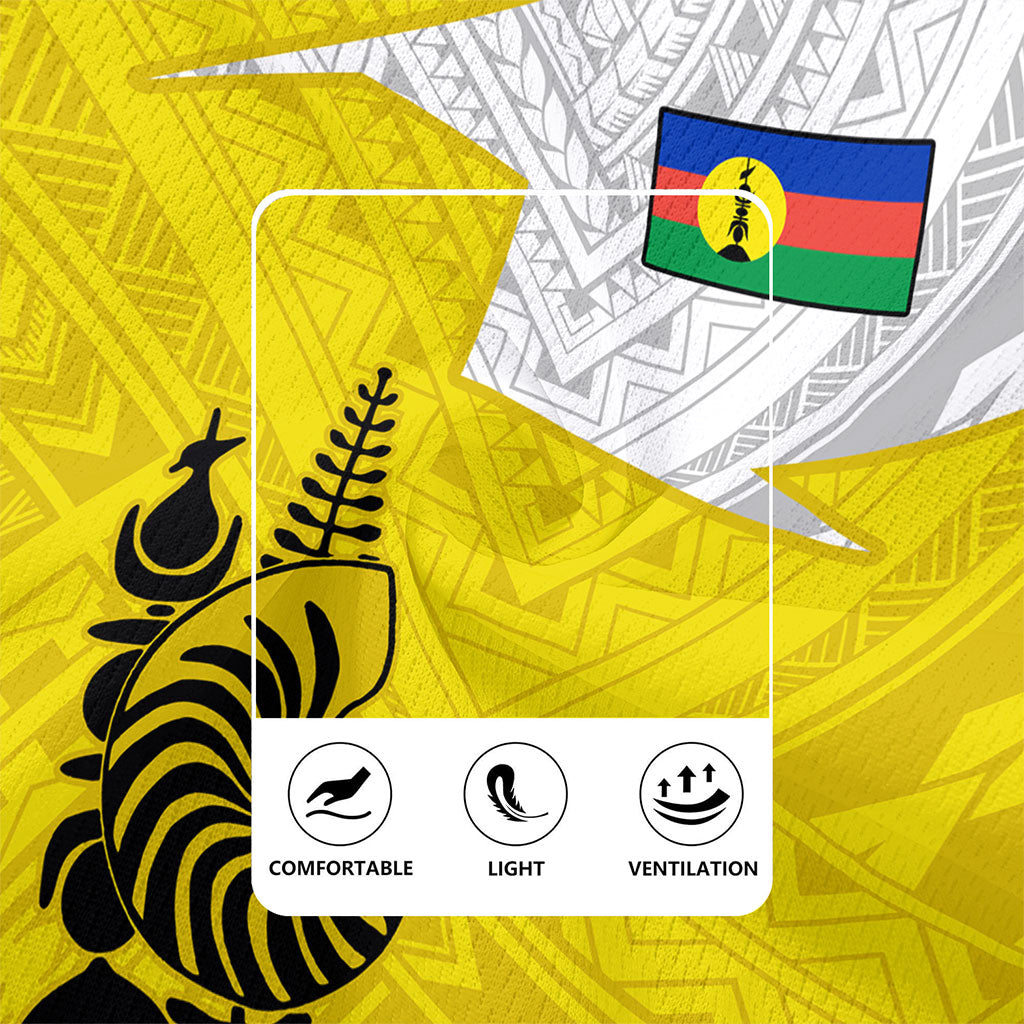 New Caledonia Rugby Jersey Polynesian Tattoo Flag And Coat Of Arms