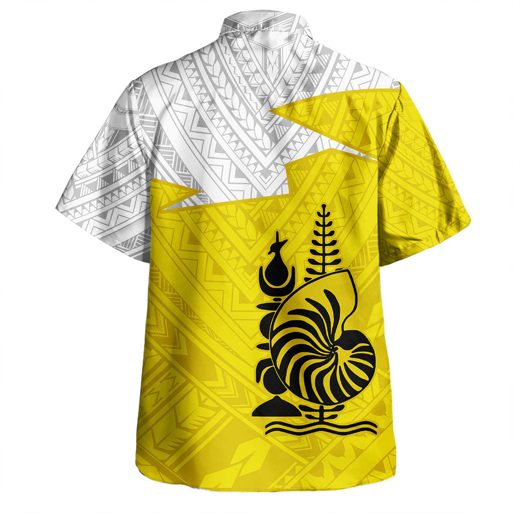 New Caledonia Hawaiian Shirt Polynesian Tattoo Flag And Coat Of Arms
