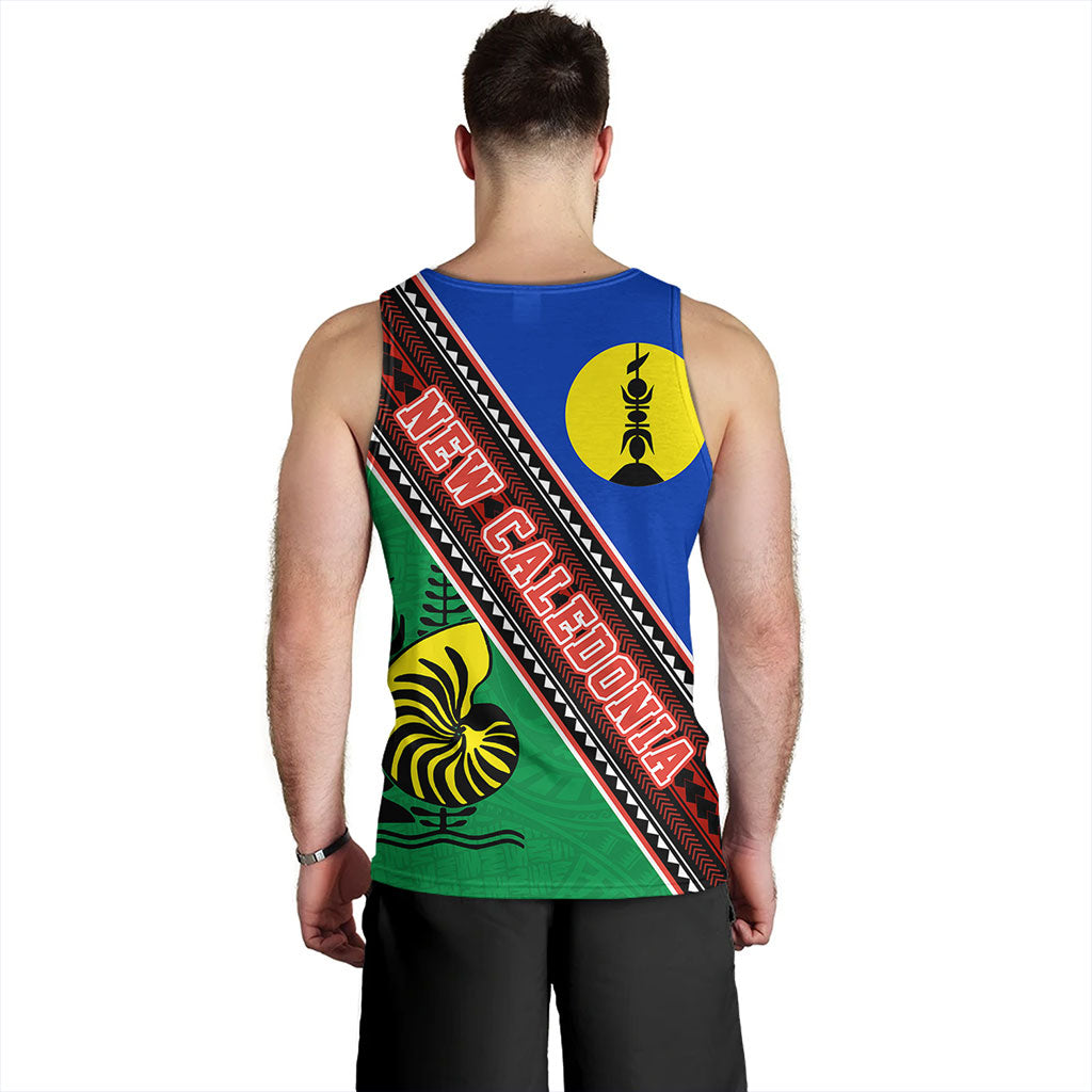 New Caledonia Tank Top Flag And Coat Of Arms