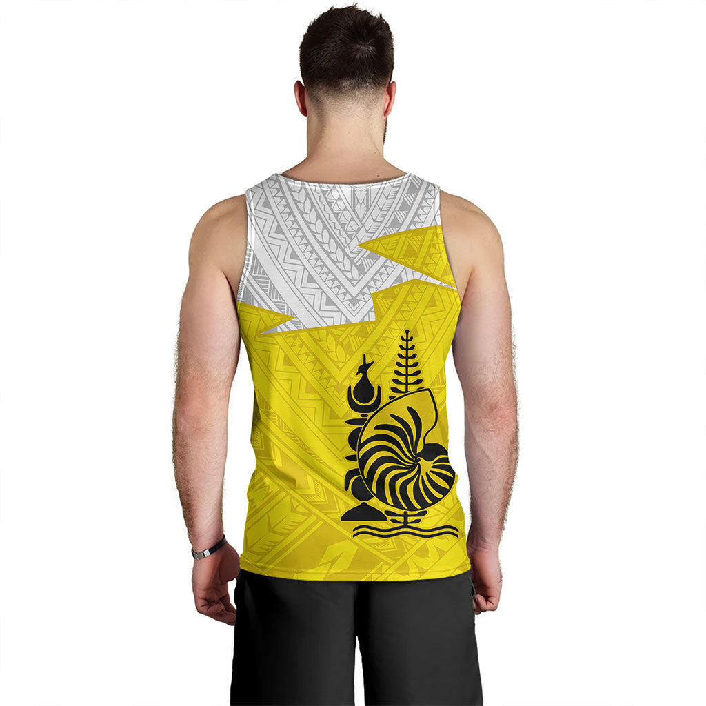 New Caledonia Tank Top Polynesian Tattoo Flag And Coat Of Arms