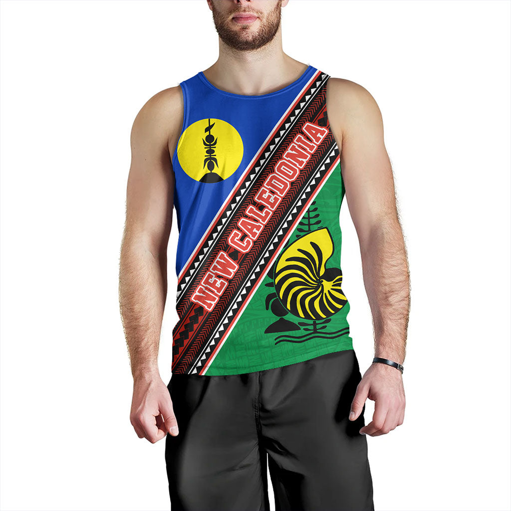 New Caledonia Tank Top Flag And Coat Of Arms