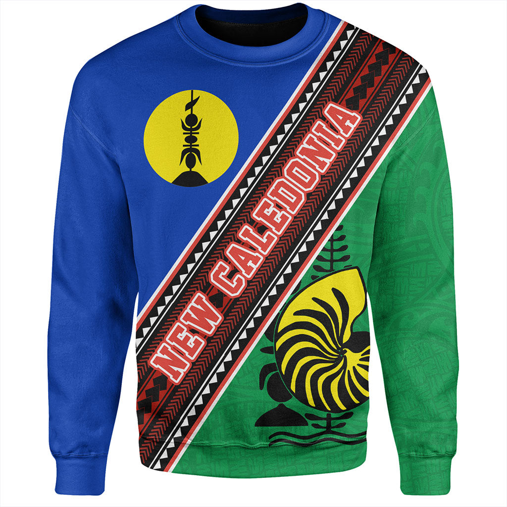 New Caledonia Sweatshirt Flag And Coat Of Arms