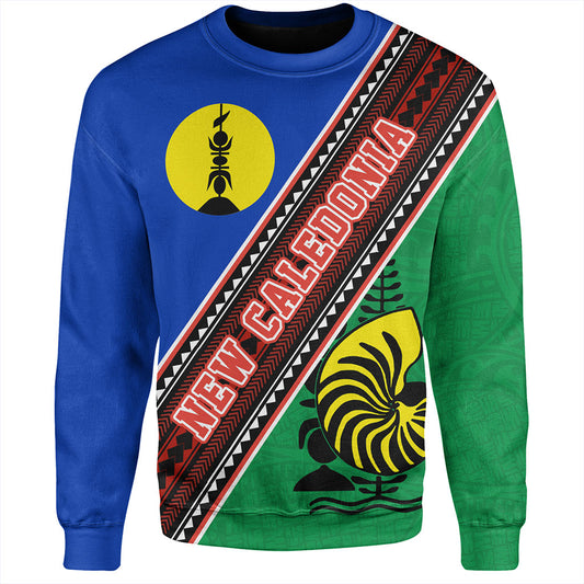 New Caledonia Sweatshirt Flag And Coat Of Arms