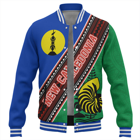 New Caledonia Baseball Jacket Flag And Coat Of Arms