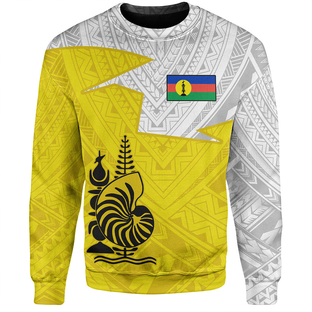 New Caledonia Sweatshirt Polynesian Tattoo Flag And Coat Of Arms