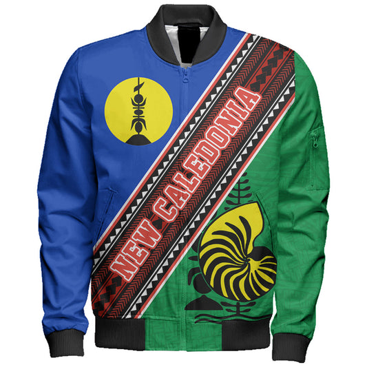 New Caledonia Bomber Jacket Flag And Coat Of Arms