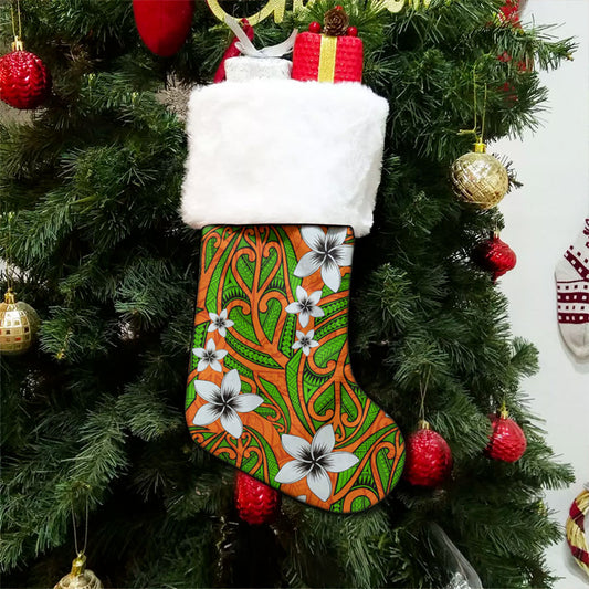 New Zealand Christmas Stocking Maori Pattern Plumeria