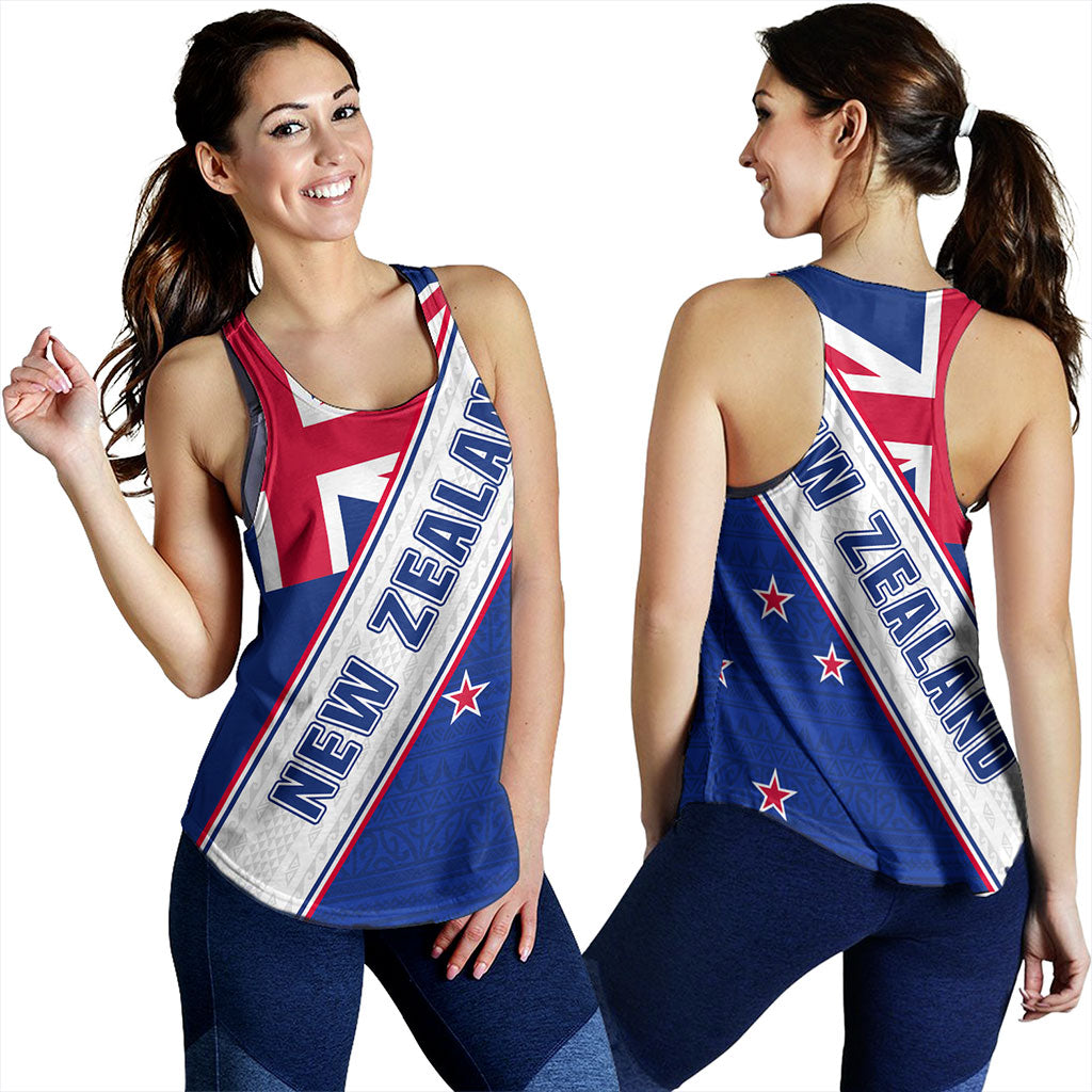 New Zealand Women Tank Maori Tribal Flag Traditional