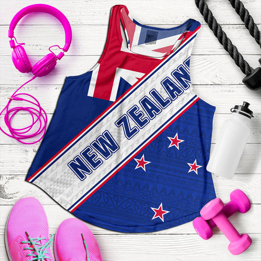 New Zealand Women Tank Maori Tribal Flag Traditional