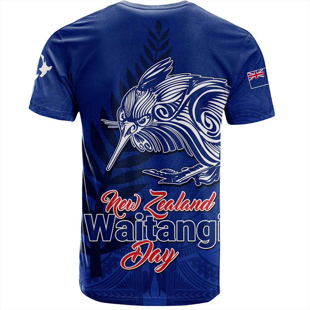New Zealand T-Shirt Waitangi Day Flag Kiwi Bird Style