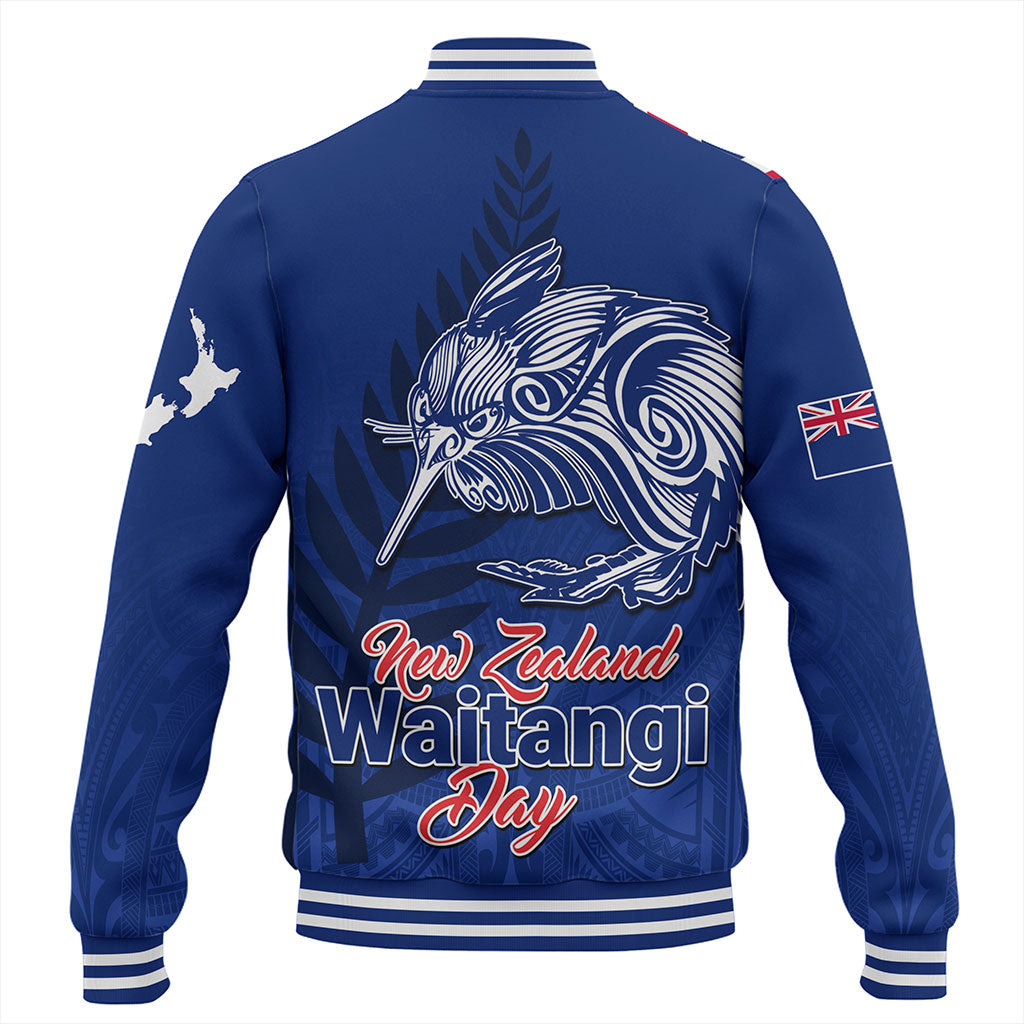 New Zealand Baseball Jacket Waitangi Day Flag Kiwi Bird Style