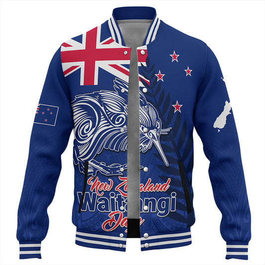 New Zealand Baseball Jacket Waitangi Day Flag Kiwi Bird Style