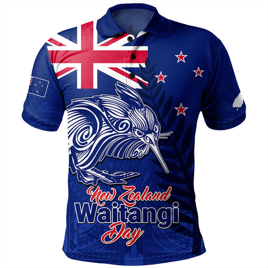 New Zealand Polo Shirt Waitangi Day Flag Kiwi Bird Style