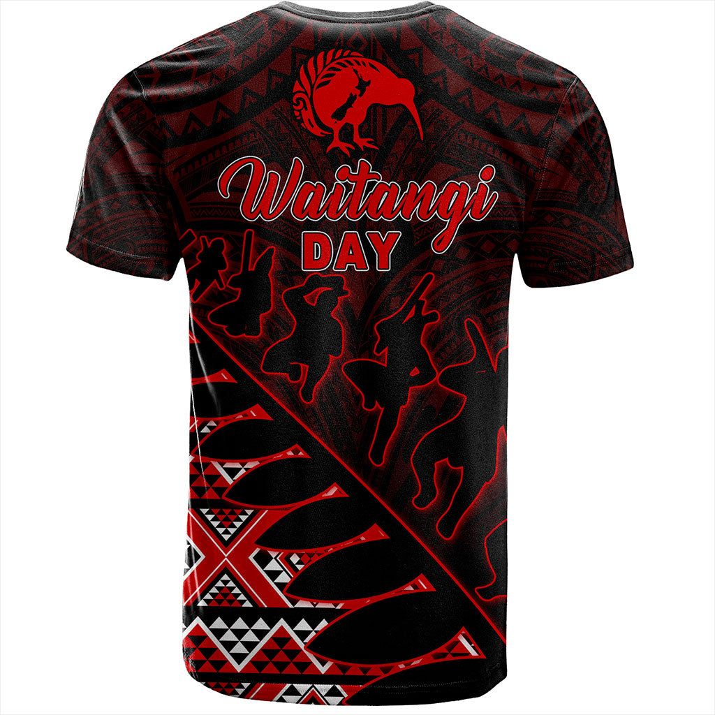 New Zealand T-Shirt Maori Tribal Siver Fern Waitangi Day