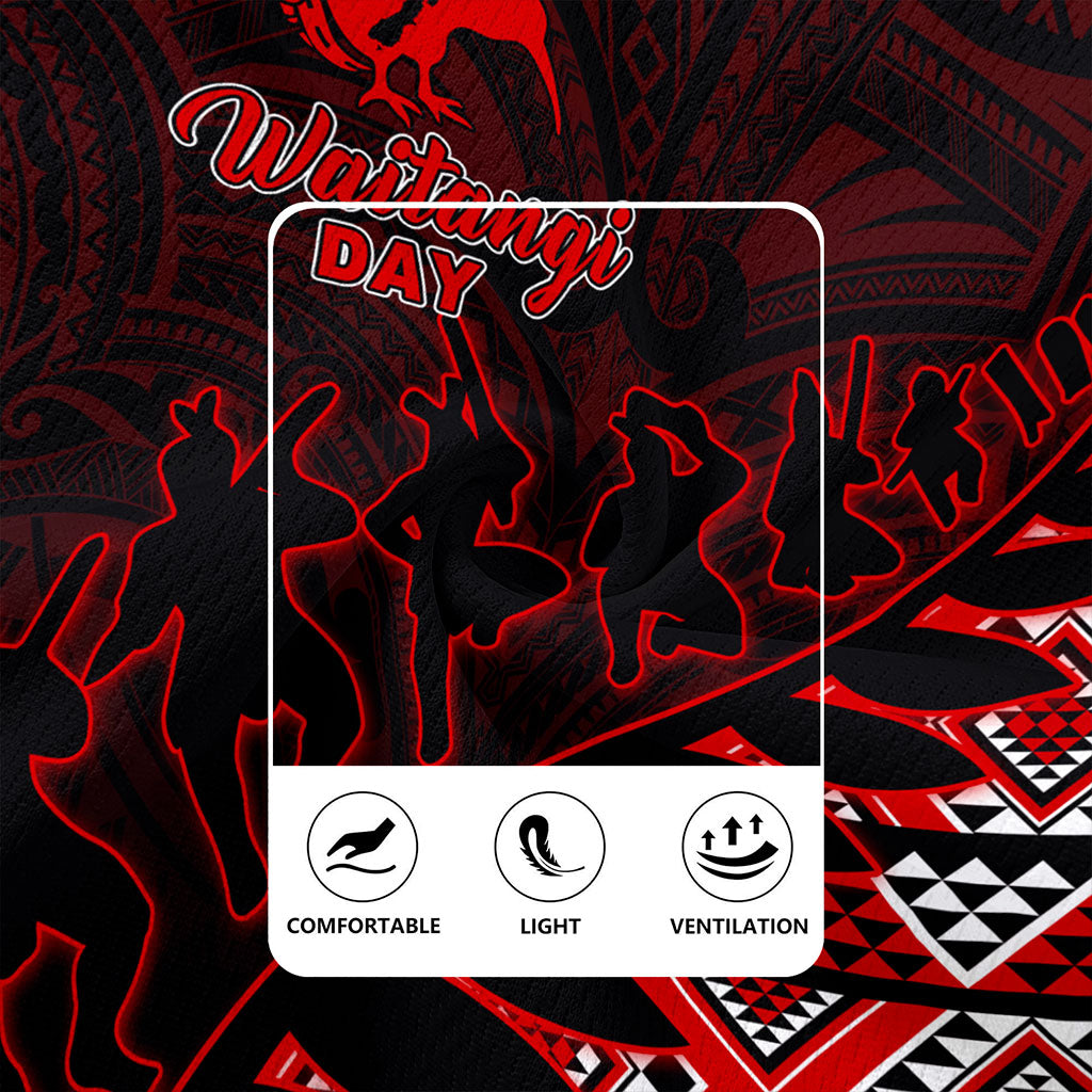 New Zealand Rugby Jersey Maori Tribal Siver Fern Waitangi Day