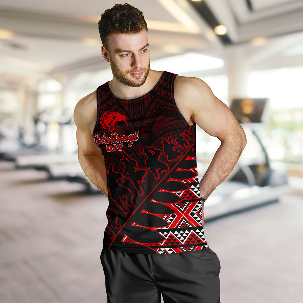 New Zealand Tank Top Maori Tribal Siver Fern Waitangi Day