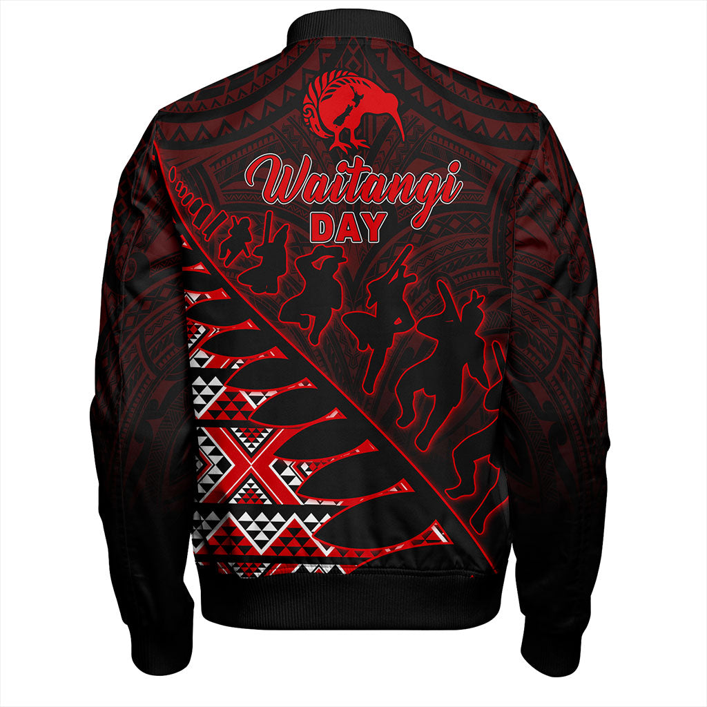 New Zealand Bomber Jacket Maori Tribal Siver Fern Waitangi Day
