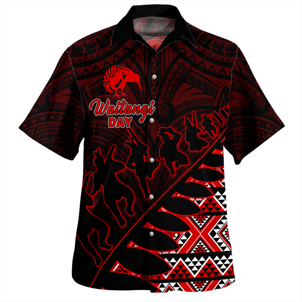 New Zealand Hawaiian Shirt Maori Tribal Siver Fern Waitangi Day