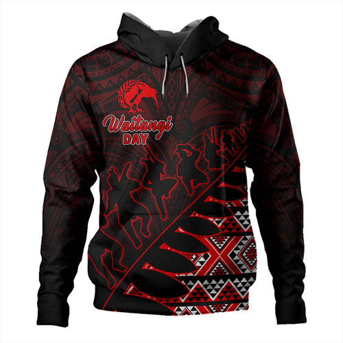 New Zealand Hoodie Maori Tribal Siver Fern Waitangi Day