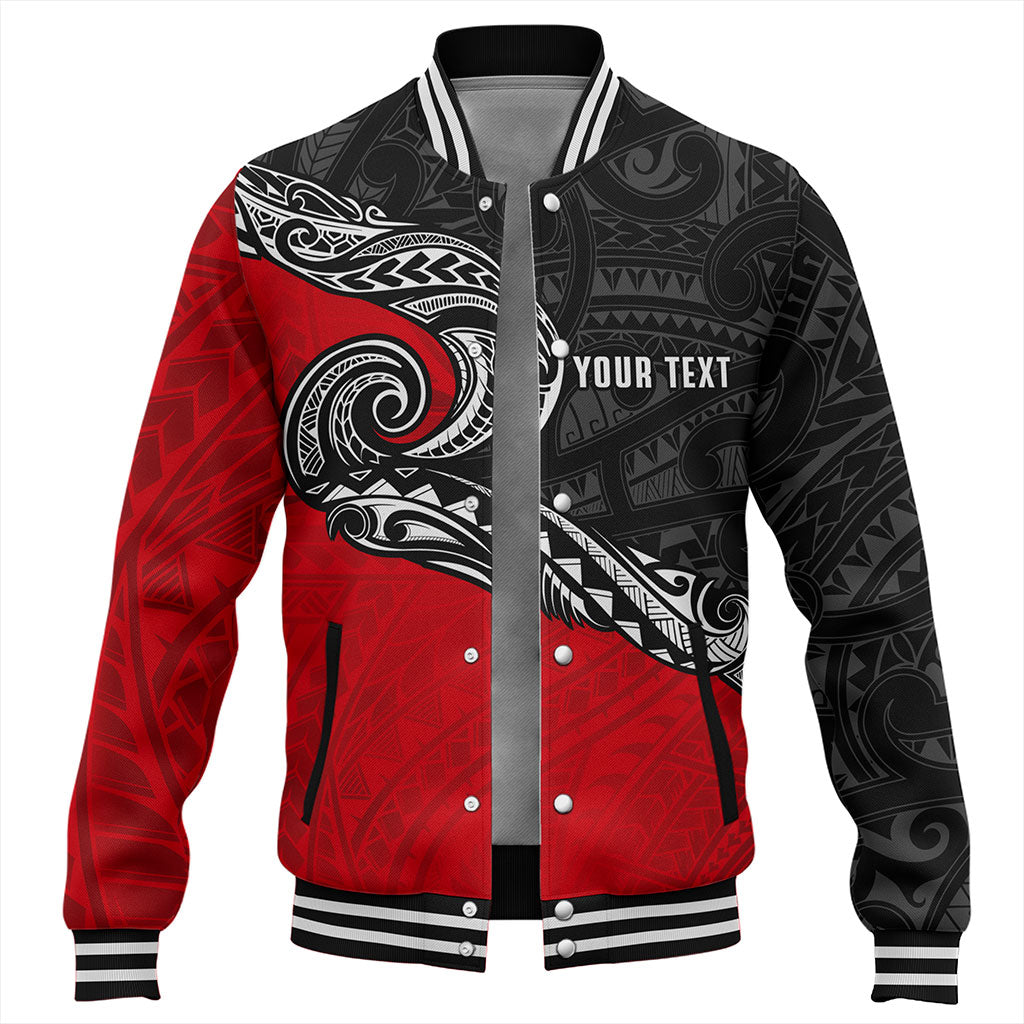 New Zealand Baseball Jacket Maori Tribal Design Flag Style