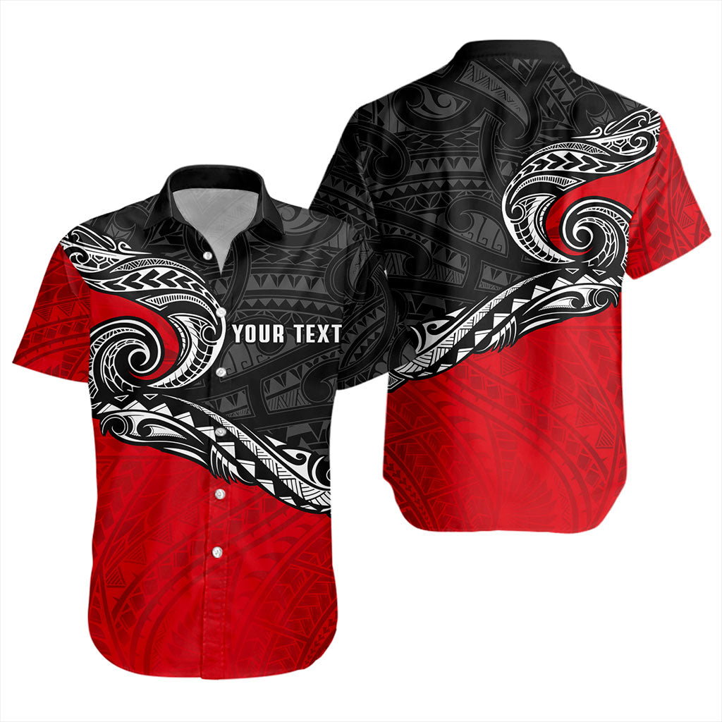 New Zealand Short Sleeve Shirt Maori Tribal Design Flag Style