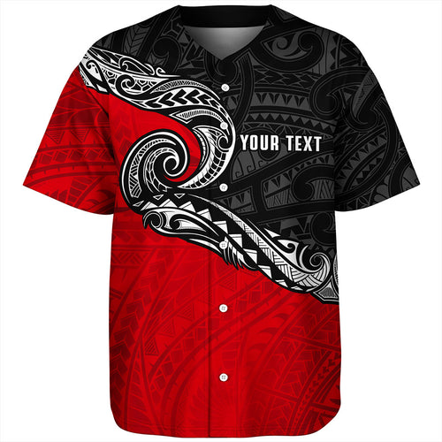 New Zealand Baseball Shirt Maori Tribal Design Flag Style