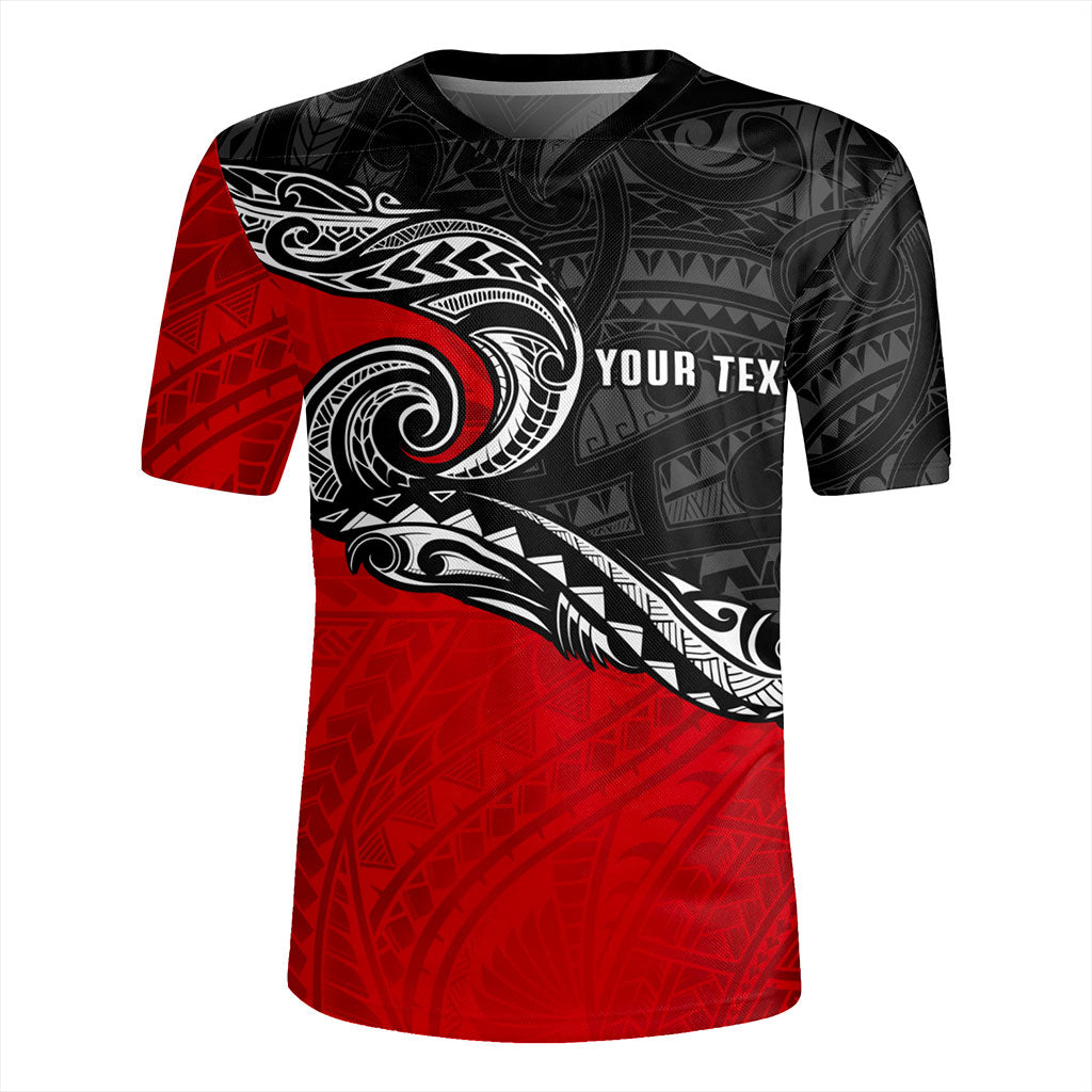 New Zealand Rugby Jersey Maori Tribal Design Flag Style